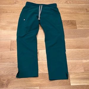 Figs technical collection small green straight leg scrub pants
